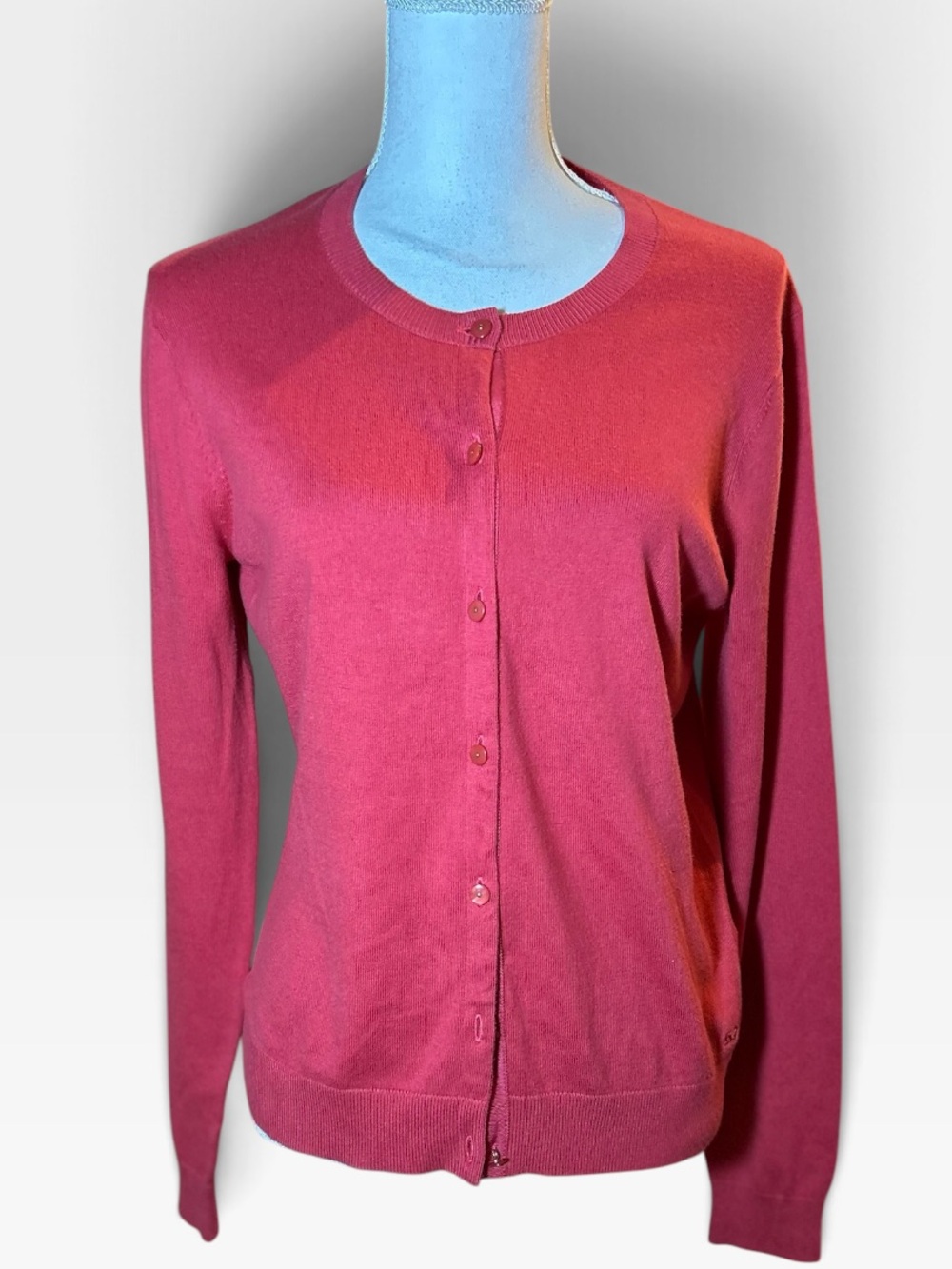Vineyard Vines Raspberry Pink Button-Front Women's Cardigan